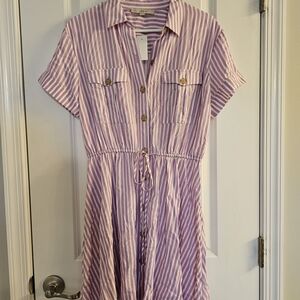 LOFT Lavender Striped Kids Dress
